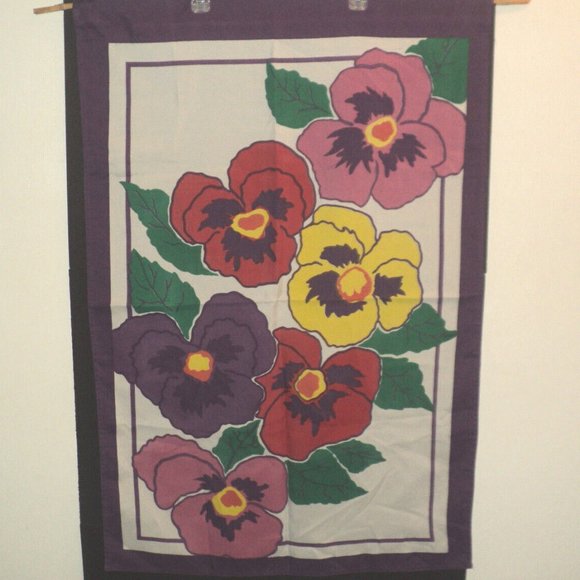 New Creative Enterprises 1994 Pansy Flag Decorative Vertical 42" x 28.5" - Picture 1 of 6